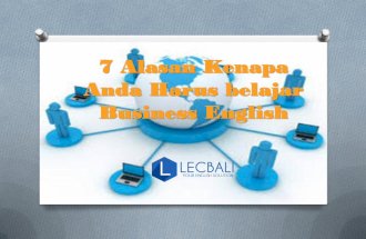 7 alasan kenapa anda harus belajar business english