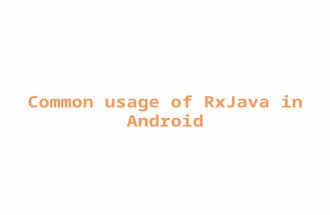Rx Java architecture
