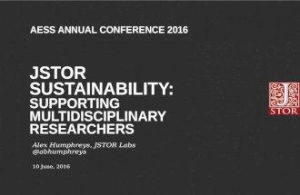 JSTOR Sustainabilty: Supporting Multidisciplinary Researchers