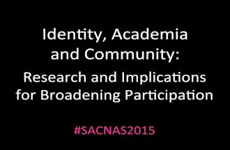 Identity, Academia & Community: Research & Implications for Broadening Participation