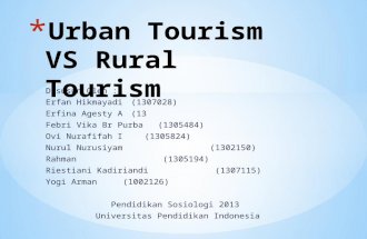 Urban tourism vs rural tourism
