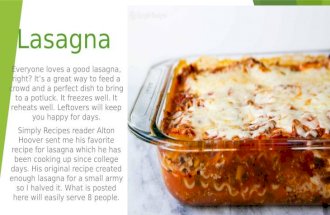 Lasagna recipe