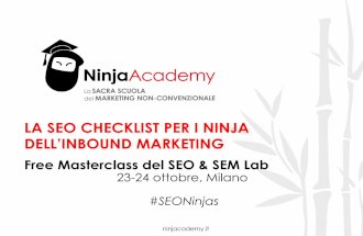 La SEO checklist per i Ninja dell'Inbound Marketing: Scopri il Corso Ninja Academy