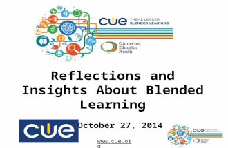 Reflections and Insights About Blended Learning