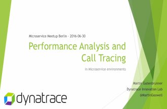 Performance monitoring and call tracing in microservice environments