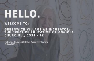 Greenwich Village as Incubator