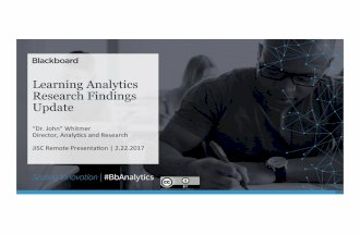 Blackboard Learning Analytics Research Update
