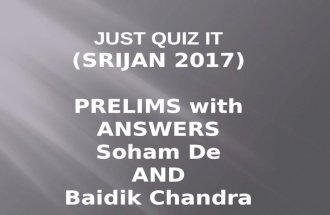 Srijan 2017 Prelims with Answers