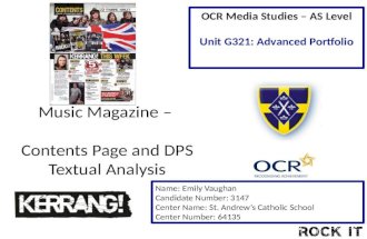 Contents page and dps   analysis task - emily vaughan marked
