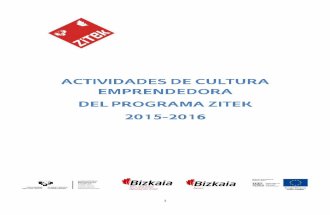 Actividades de Cultura Emprendedora del Programa Zitek 2015 2016