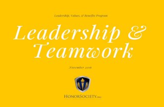 HonorSociety.org November Leadership & Teamwork Presentation