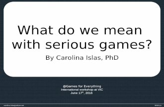 What do we mean with serious games?