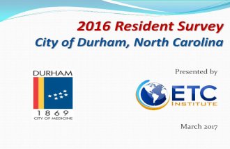 Highlights of City of Durham 2016 resident survey - presentation
