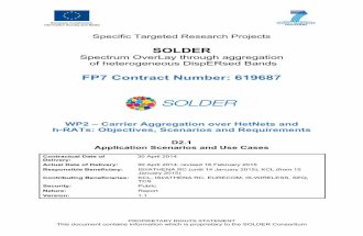 Deliverable FP7 SOLDER D2.1 Carrier Aggregation over HetNets and h-RATs. Objectives scenarios and requirements