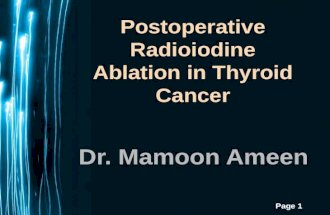Postoperative Radioiodine Ablation in Thyroid Cancer