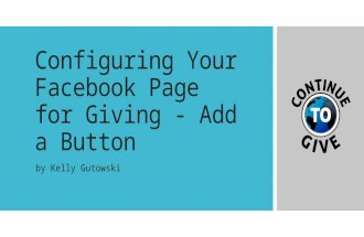 Configuring Your Facebook Page for Giving - Add a Button