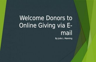 Welcome Donors with E-mail