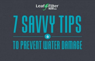 7 Savvy Tips to Prevent Water Damage