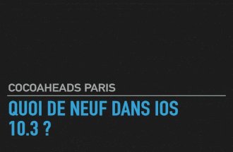 Quoi de neuf dans iOS 10.3