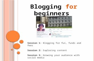 Blogging for beginners session 2