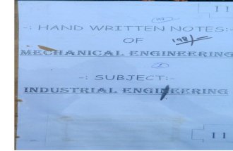 Industrial Engineering 1 Mechanical Engineering Handwritten classes Notes (Study Materials) for IES PSUs GATE