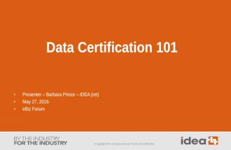 Data Certification 101