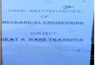Heat & Mass Transfer 1 (HMT) Mechanical Engineering Handwritten classes Notes (Study Materials) for IES PSUs GATE