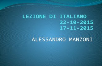 Lezione di italiano ALESSANDRO MANZONI DI LUCA CONTRUCCI