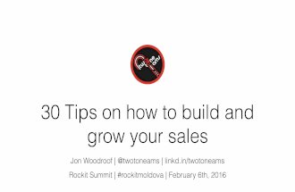 Rockit Summit, Jon Woodroof -Sales Hacking. 30 Tips on how to build and grow your sales