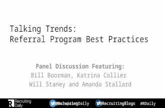 Referrals, Rewards, and Reality: A Panel Discussion