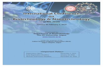 International Conference on Biotechnology & Nanotechnology (ICBN-2016)