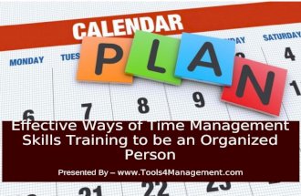 Effective ways of time management skills training to be an organized person