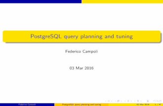 PostgreSql query planning and tuning