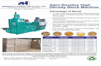 High Density Agro-Residue Block Making Machine