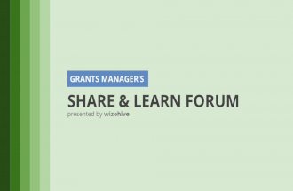 Grants Managers Share and Learn Webinar by WizeHIve