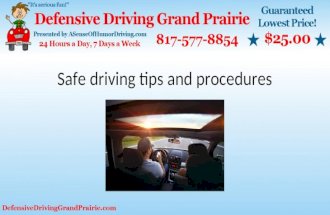 Safe driving tips and procedures