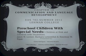 Preschool Children With Special Needs:communication and language development