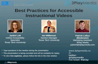 Best Practices for Accessible Instructional Videos