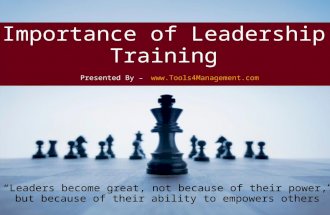 Importance of leadership training
