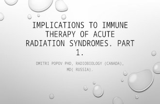 Implications for Immunotherapy of Acute Radiation Syndromes.