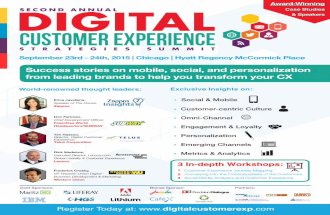 2nd Annual Digital Customer Experience Strategies Summit | Chicago: September 23 - 24, 2015