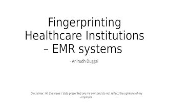 Fingerprinting healthcare institutions