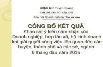 Công bố kết quả khảo sát các huyện, thành phố, sở nghành tỉnh Tuyên Quang 6 tháng đầu năm 2015