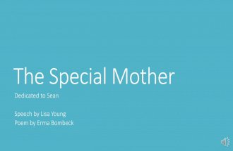 The Special Mother - Sean's Speech