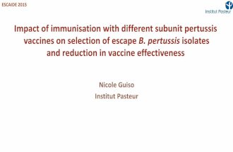 Impact of immunization with different pertussis vaccines on selection of escape mutants and reduction in vaccine effectiveness, Prof. Nicole Guiso