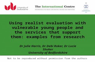 Using realist evaluation with vulnerable young people and the services that support them: