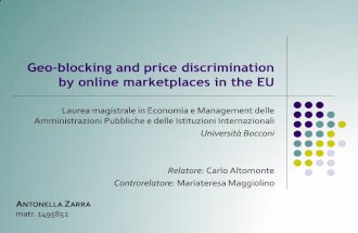Geo-blocking and price discrimination by online marketplaces in the EU
