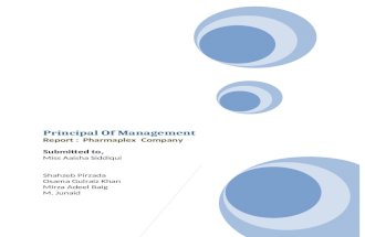 Principal of Management Report :  Pharmaplex  Company