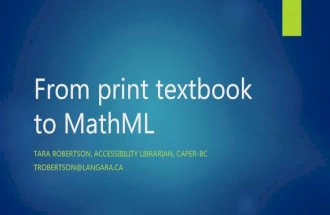 From print textbook to MathML