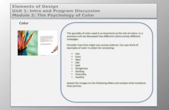 Elem of design unit 1 module 2 psychology of color